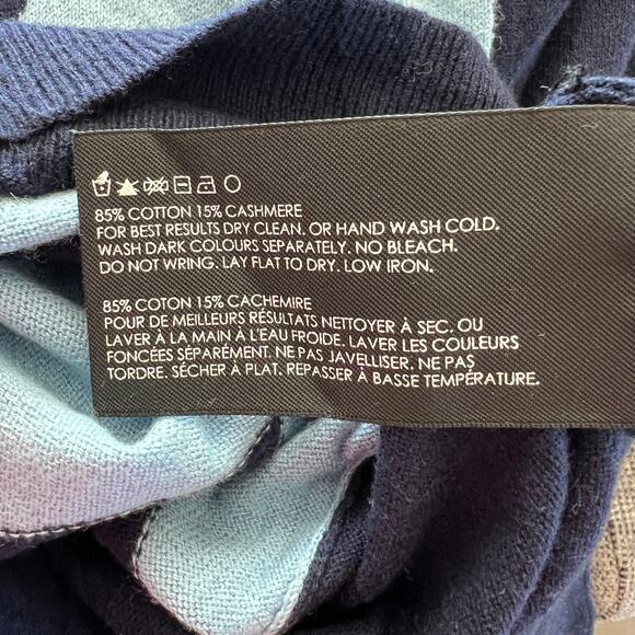 CLUB MONACO Men's Blue Sz M Argyle Sweater Cashmere Blend Lightweight Preppy - Picture 3 of 4